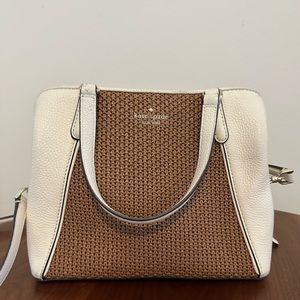 Kate Spade - medium leather satchel with woven detail